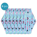 Reusable Menstrual Pads 6 pcs Women Washable Sanitary Napkin Pad Cotton Bamboo Charcoal Health Washable Menstrual Pad