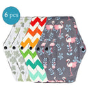 Reusable Menstrual Pads 6 pcs Women Washable Sanitary Napkin Pad Cotton Bamboo Charcoal Health Washable Menstrual Pad