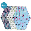 Reusable Menstrual Pads 6 pcs Women Washable Sanitary Napkin Pad Cotton Bamboo Charcoal Health Washable Menstrual Pad