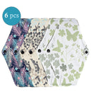 Reusable Menstrual Pads 6 pcs Women Washable Sanitary Napkin Pad Cotton Bamboo Charcoal Health Washable Menstrual Pad