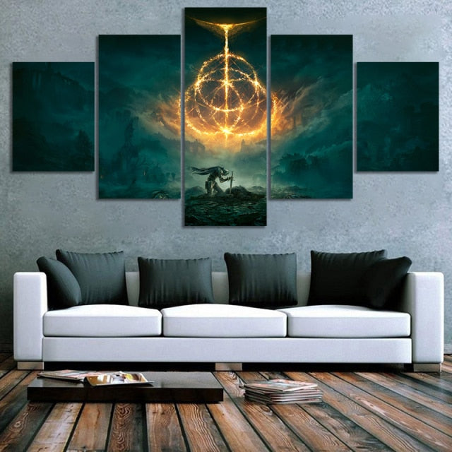 5/3 Piece Unframed Dark Souls Elden Ring Video Games Art Landscape Poster for Wall Decor Wall Art Canvas Painting Gift