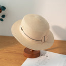 Women Straw Hats Panama Wide Brim Jazz Hat Summer Hat Ladies Sun Hat Simple Flat Top Hat