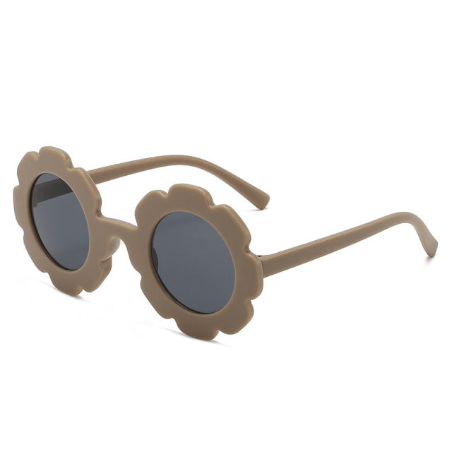 Nuevas gafas de sol redondas de Sun Flower para niños UV400 para niños y niñas, gafas de sol encantadoras para bebés, gafas de sol para niños