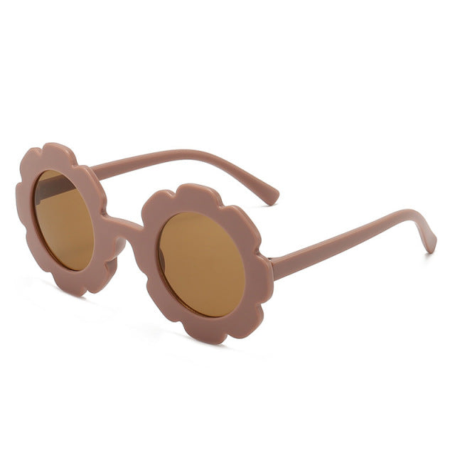 Nuevas gafas de sol redondas de Sun Flower para niños UV400 para niños y niñas, gafas de sol encantadoras para bebés, gafas de sol para niños