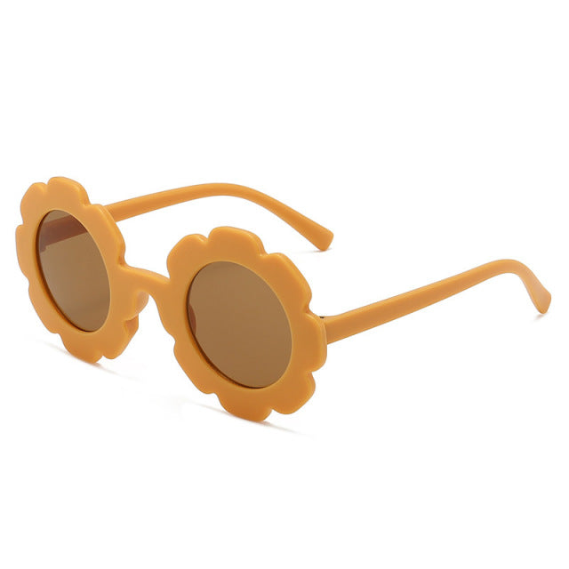 Nuevas gafas de sol redondas de Sun Flower para niños UV400 para niños y niñas, gafas de sol encantadoras para bebés, gafas de sol para niños