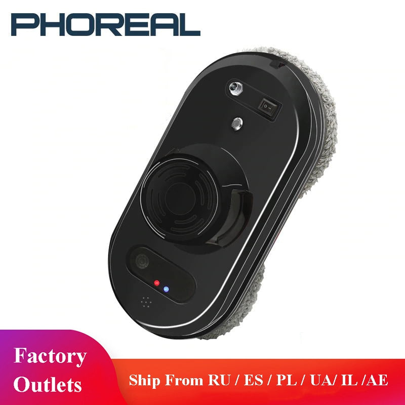 PhoReal FR-S60 Window Cleaning Robot High Suction Electric Window Cleaner Robot Anti-falling Remote Control Robot Vacuum Cleaner