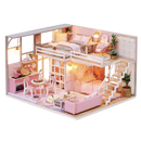 Assemble DIY Wooden House Dollhouse kit Wooden Miniature Doll Houses Miniature Dollhouse toys With Furniture LED Lights Gift