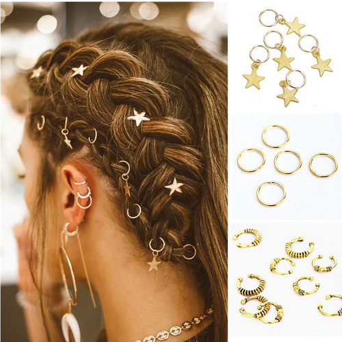 5pcs/Pack Different 49 Styles Charms Hair Braid Dread Dreadlock Beads Clips Cuffs Rings Jewelry Dreadlock Clasps Accessories