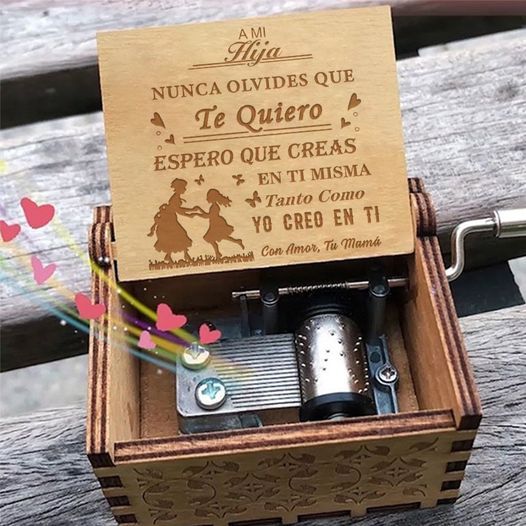 Wood Carving and Color Printing Music Box for Deautiful Wife, Daughter/Son Holiday Gift Christmas gift You Are My Sunshine Music