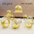 10/20 Star Confetti Balloons Metallic Confetti Latex Transparent Ballon Baby Shower Birthday Party Wedding Decoration Ball Globo