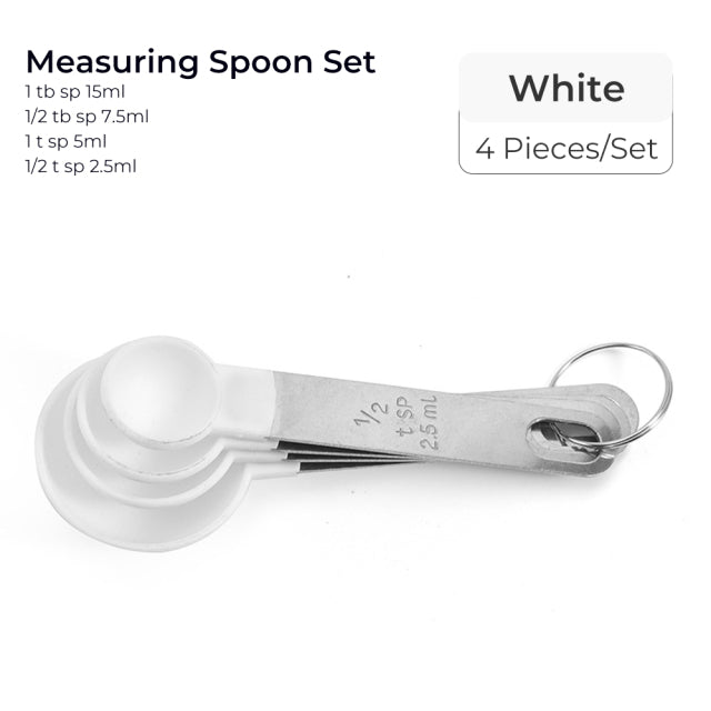 4Pcs baking measuring spoon cup/multipurpose spoon PP baking accessories stainless steel/plastic handle kitchen gadgets