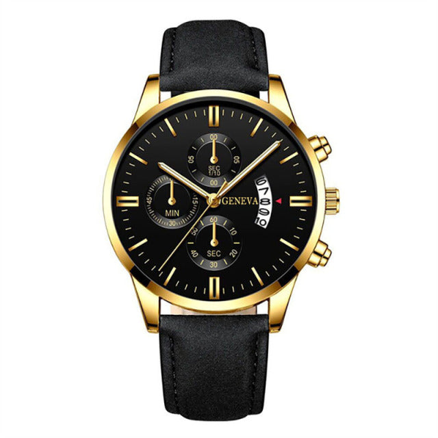 Fashion Men Luxury Stainless Steel Watch Calendar Date Quartz Wrist Watch Watches for Man Business Leather Clock часы мужские