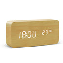USB/AAA  Clocks LED Wooden Alarm Clock Watch Table Voice Control Digital Wood Despertador Electronic Desktop Table Decor 2022