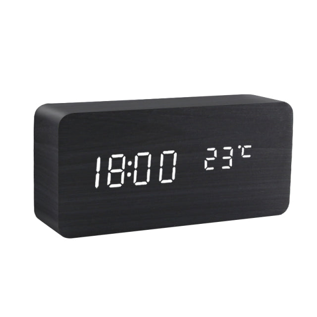 USB/AAA Uhren LED Holz Wecker Uhr Tisch Sprachsteuerung Digital Holz Despertador Elektronische Desktop Tischdekoration 2022