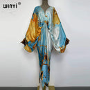 Sexy bech high-quality hand-rolled feel silk rayon fashion print 2021 WINYI Maxi women&