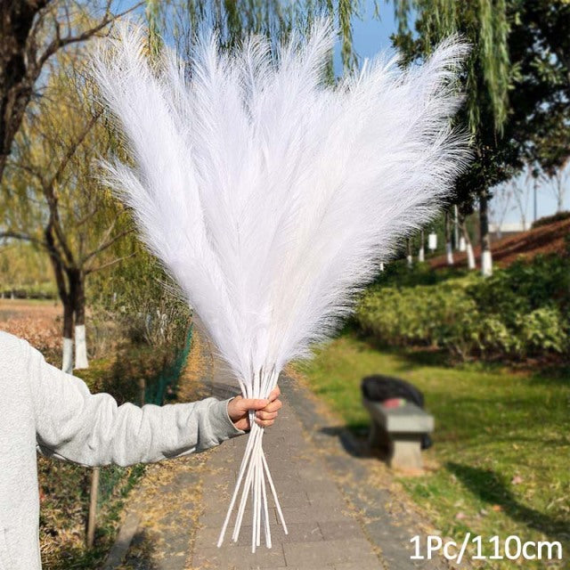 1Pcs Artificial Pampas Grass Home Room Decor Simulation Reed Flower Bouquet DIY Wedding Decoration Birthday Party Supplies