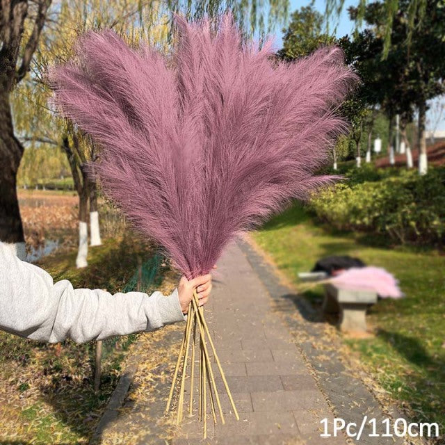 1Pcs Artificial Pampas Grass Home Room Decor Simulation Reed Flower Bouquet DIY Wedding Decoration Birthday Party Supplies