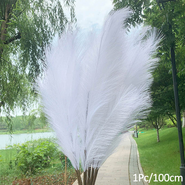 1Pcs Artificial Pampas Grass Home Room Decor Simulation Reed Flower Bouquet DIY Wedding Decoration Birthday Party Supplies