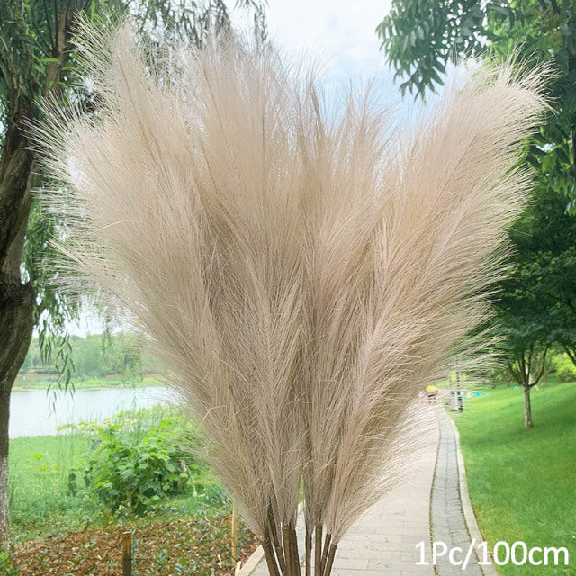 1Pcs Artificial Pampas Grass Home Room Decor Simulation Reed Flower Bouquet DIY Wedding Decoration Birthday Party Supplies