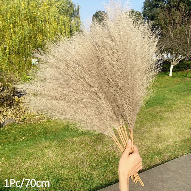 1Pcs Artificial Pampas Grass Home Room Decor Simulation Reed Flower Bouquet DIY Wedding Decoration Birthday Party Supplies