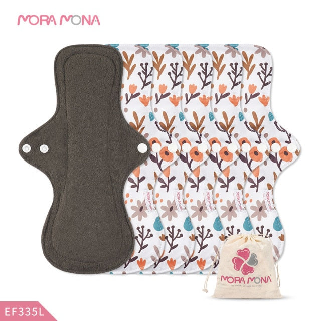 Almohadillas menstruales Mora Mona transpirables para mujer, delineador de bragas femeninas, servilleta sanitaria, paño lavable reutilizable, 1/5 Uds.