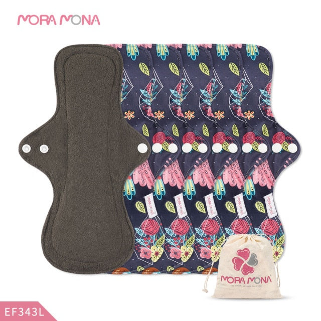 Almohadillas menstruales Mora Mona transpirables para mujer, delineador de bragas femeninas, servilleta sanitaria, paño lavable reutilizable, 1/5 Uds.