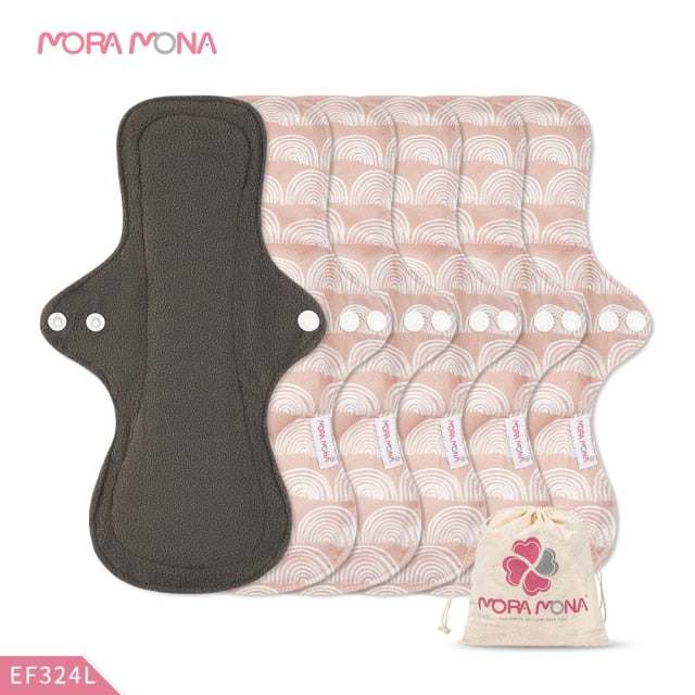 Mora Mona Menstruationseinlagen Atmungsaktiv Damen Feminin Slipeinlage Damenbinde Pad Wiederverwendbar Waschbar Tuch 1/5 Stk