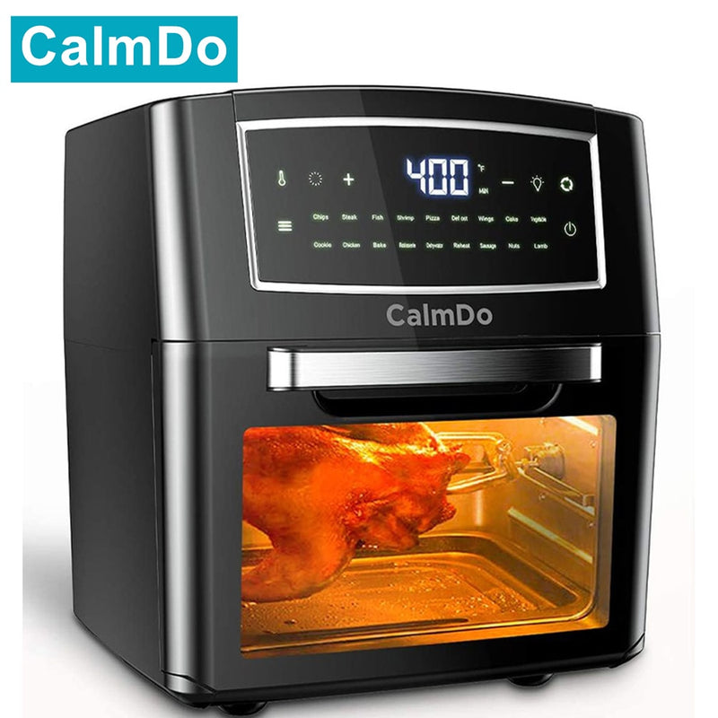 CalmDo 12L 1500W Smart Air Fryer Ofen Toaster Rotisserie und Dehydrator mit LED Digital Touchscreen Konvektion Air Fryer Ofen