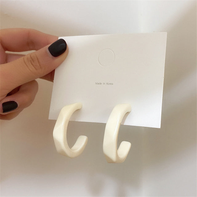 2021 New Korea Clear Acrylic Geometric C-shaped Hoop Earrings For Women Girls Trends Hanging Earrings Party Travel Jewelry Gifts