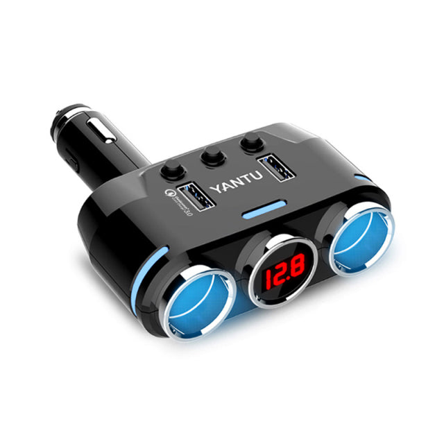 12 V-24 V encendedor de coche enchufe divisor LED cargador USB enchufe adaptador puerto 3 vías Auto para teléfono móvil DVR Accesorios