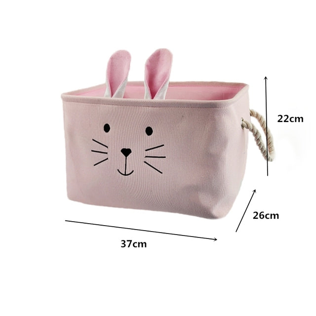 Cute Pink Folding Laundry Basket For Kids Toy Book Storage Basket Sundries Clothes Organizer Storage Box Home Container Barrels