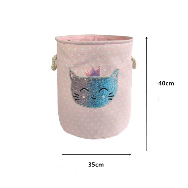 Niedlicher rosa faltbarer Wäschekorb für Kinder Spielzeug Buch Aufbewahrungskorb Kleinigkeiten Kleidung Organizer Aufbewahrungsbox Home Container Fässer