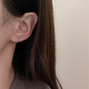 2022 Korea Silver Color metal Geometric Heart Ear Cuff Stackable Simple C-shape Ear Clip Earrings for Women Aesthetic Jewelry