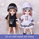 BJD Mini 16cm Doll 13 Movable Joints 1/12 Multi-color Hair Princess Doll and Clothes Can Dress Up Girls DIY Toys Birthday Gifts
