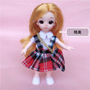 BJD Mini 16cm Doll 13 Movable Joints 1/12 Multi-color Hair Princess Doll and Clothes Can Dress Up Girls DIY Toys Birthday Gifts