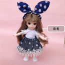 BJD Mini 16cm Doll 13 Movable Joints 1/12 Multi-color Hair Princess Doll and Clothes Can Dress Up Girls DIY Toys Birthday Gifts
