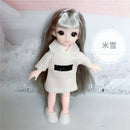 BJD Mini 16cm Doll 13 Movable Joints 1/12 Multi-color Hair Princess Doll and Clothes Can Dress Up Girls DIY Toys Birthday Gifts