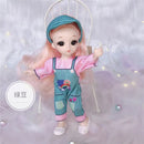 BJD Mini 16cm Doll 13 Movable Joints 1/12 Multi-color Hair Princess Doll and Clothes Can Dress Up Girls DIY Toys Birthday Gifts