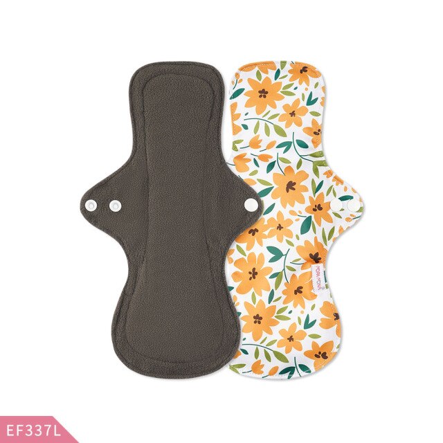 Happy Flute Washable Sanitary Towel Absorbent Reusable Charcoal Bamboo Cloth Menstrual Pad 1 Piece