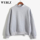 WYBLZ Spring Autumn Fleece Sweatshirt S-XXL Cute Women Pullover Top 12 Colors Casual Loose Solid Thick Hoodie Female Wholesale