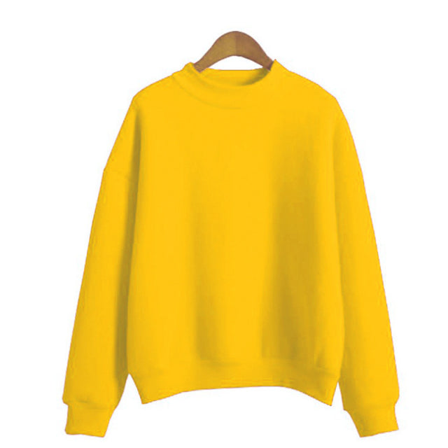WYBLZ Spring Autumn Fleece Sweatshirt S-XXL Cute Women Pullover Top 12 Colors Casual Loose Solid Thick Hoodie Female Wholesale