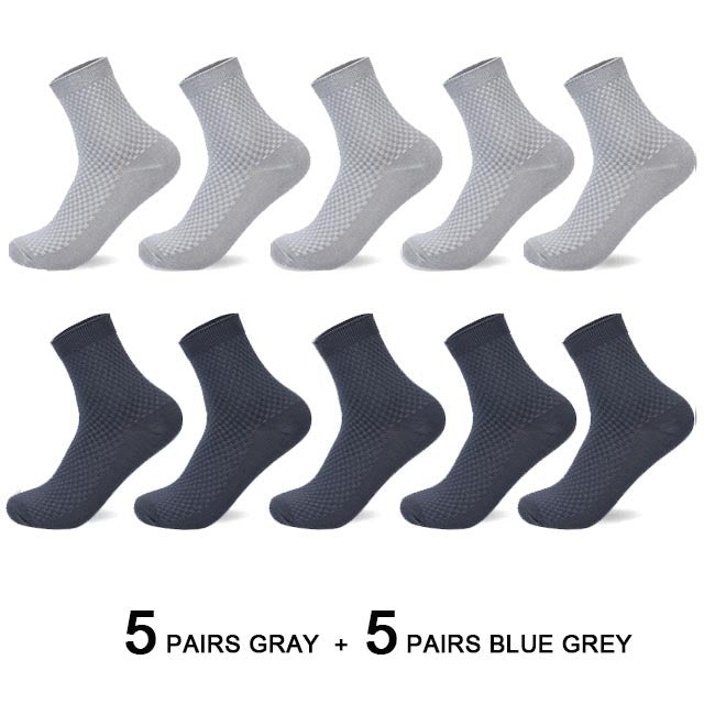 10 Paar/Los Herren Bambusfaser Socken 2022 Neue Kompression Herbst Lang Schwarz Business Casual Mann Kleid Socke Geschenk Plus Größe 42-45