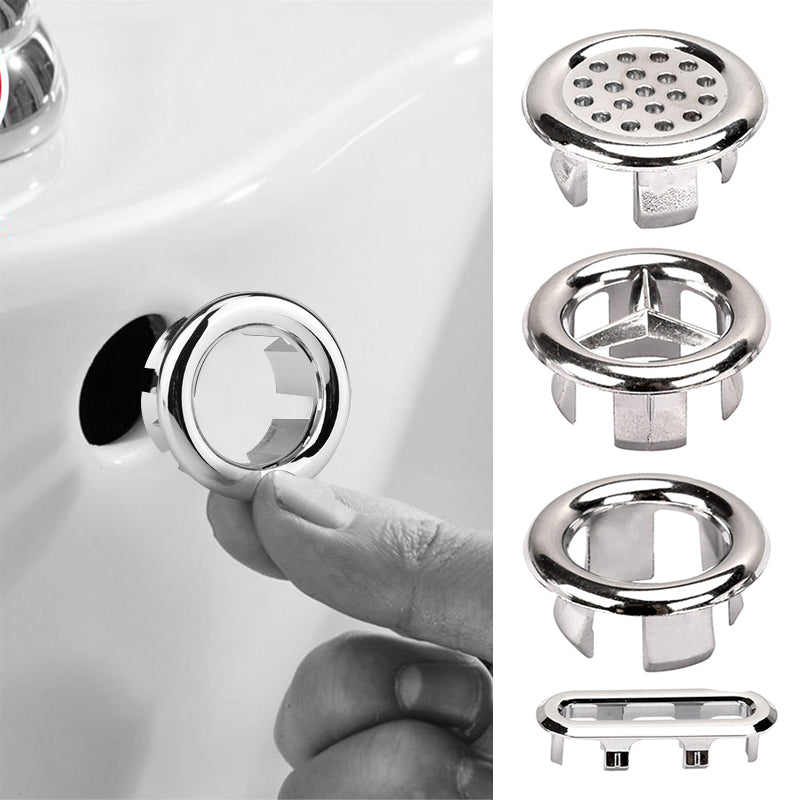 4 Styles Bath Sink Round Ring Overflow Spare Cover Plastic Silver Plated Tidy Trim Bathroom Ceramic Basin ceramic pots overflow