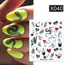 Harunouta 1 Sheet Water Decals Transfer Snake Fruit Flower Summer Alphabet Leaves Nail Art Manicure Stickers Decoration
