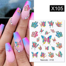 Harunouta 1 Sheet Water Decals Transfer Snake Fruit Flower Summer Alphabet Leaves Nail Art Manicure Stickers Decoration