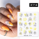 Harunouta 1 Sheet Water Decals Transfer Snake Fruit Flower Summer Alphabet Leaves Nail Art Manicure Stickers Decoration
