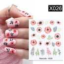 Harunouta 1 Sheet Water Decals Transfer Snake Fruit Flower Summer Alphabet Leaves Nail Art Manicure Stickers Decoration