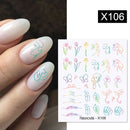 Harunouta 1 Sheet Water Decals Transfer Snake Fruit Flower Summer Alphabet Leaves Nail Art Manicure Stickers Decoration