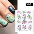 Harunouta 1 Sheet Water Decals Transfer Snake Fruit Flower Summer Alphabet Leaves Nail Art Manicure Stickers Decoration