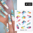 Harunouta 1 Sheet Water Decals Transfer Snake Fruit Flower Summer Alphabet Leaves Nail Art Manicure Stickers Decoration